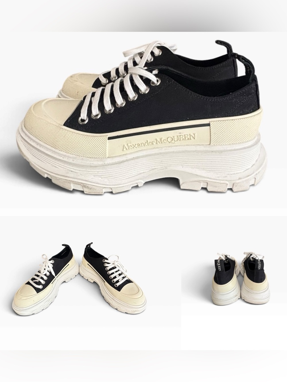 Alexander McQueen Tread Slick Low-Top Canvas Sneakers - Size 39
